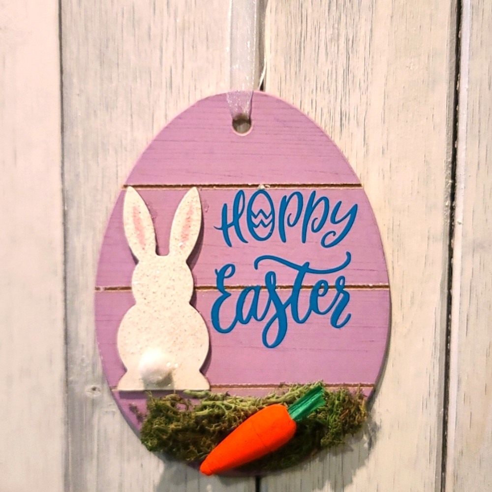 Easter Sign with Ribbon Mailable Great wall hanging or Easter card gift